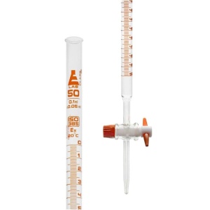 Standard Burette with PTFE Stopcock & Amber Graduations